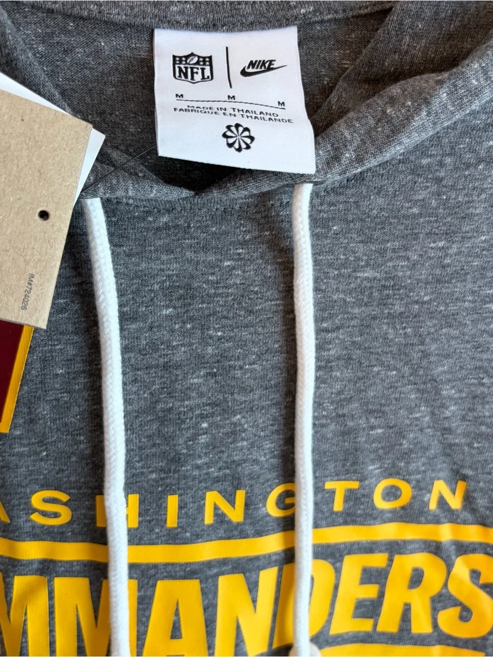 Nike Washington Commanders Charcoal Pullover Hoodie - Women’s Medium NFL NWT